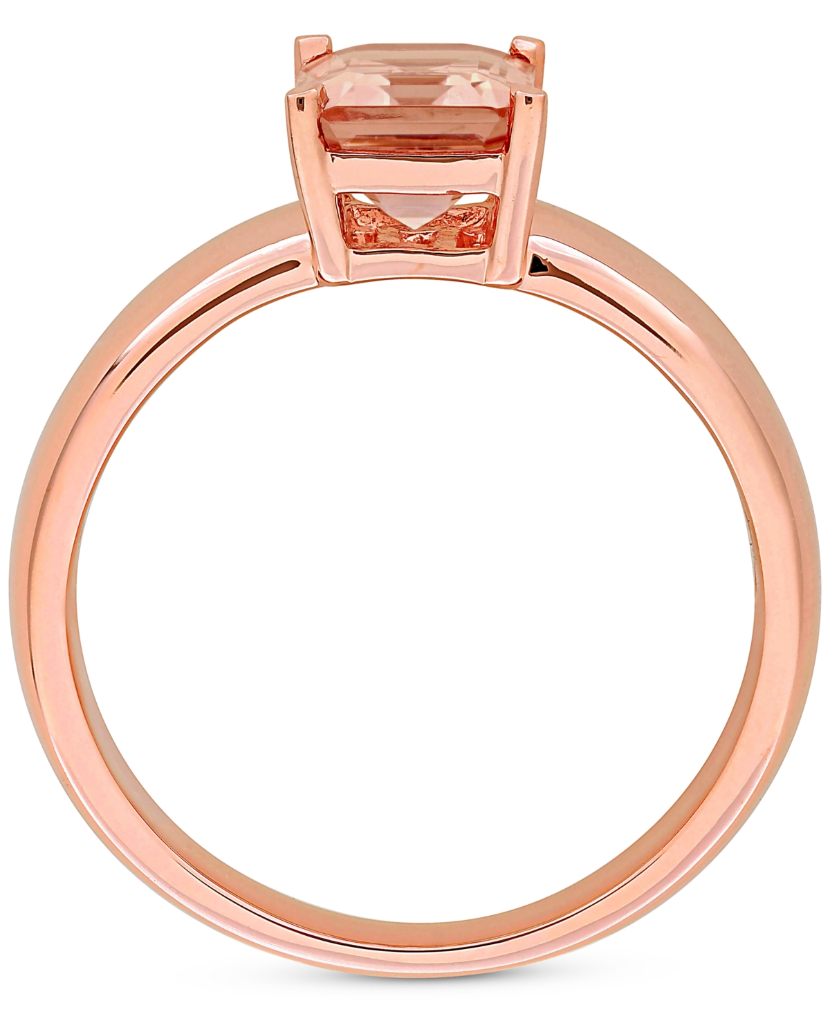Morganite Emerald-Cut Solitaire Wide Width Statement Ring (1-1/2 ct. t.w.) in 14k Rose Gold