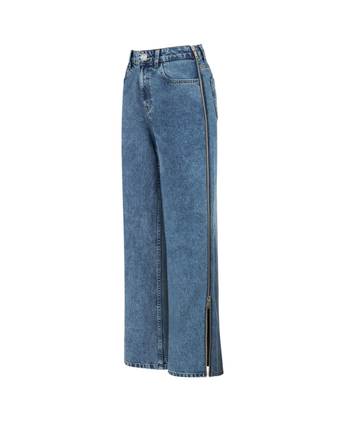 Nocturne Women's Boyfriend Jeans with Side Combination Zipper