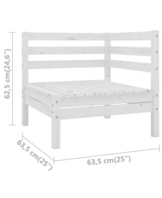 4 Piece Patio Lounge Set Solid Pinewood White