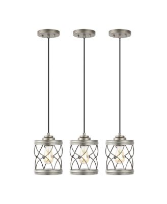 Marelle 6.5" 1-Light Farmhouse Industrial Iron Filigree Caged Jar LED Pendant