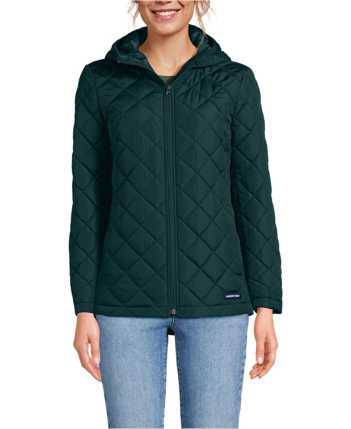 Lands End Women s Tall FeatherFree Insulated Jacket Bright cherry Smart Closet