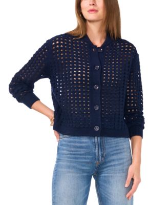 Vince Camuto - Women's Long-Sleeve Pointelle Cardigan