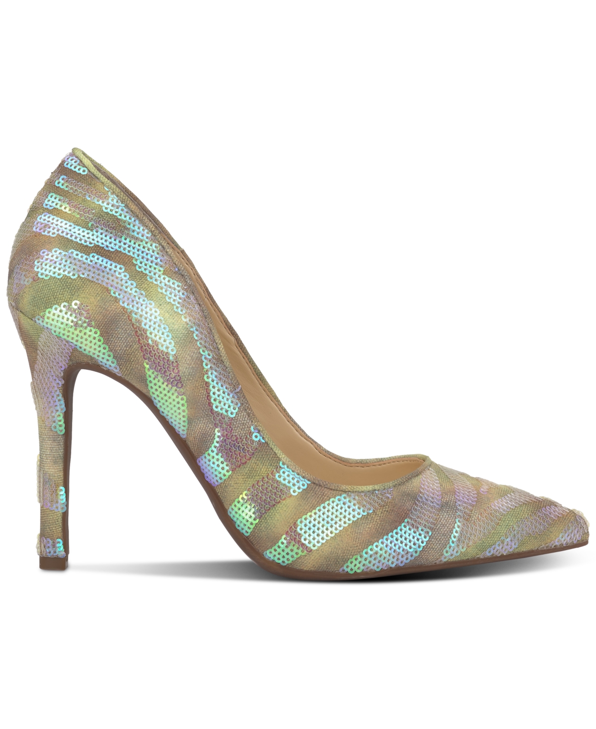 Jessica Simpson Women's Cassani Pointed-toe Pumps In Peridot Tan Zebra Sequin