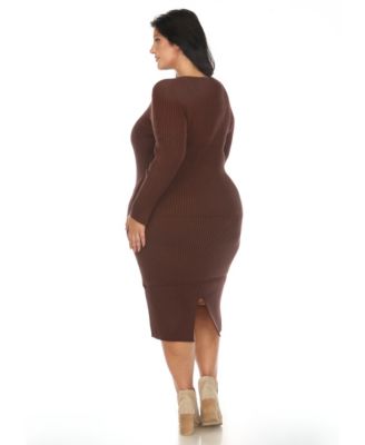 Plus Size Rib Midi Sweater Dress