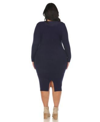 Plus Size Rib Midi Sweater Dress