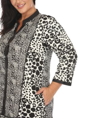 Plus Size Leopard Print Shift Dress