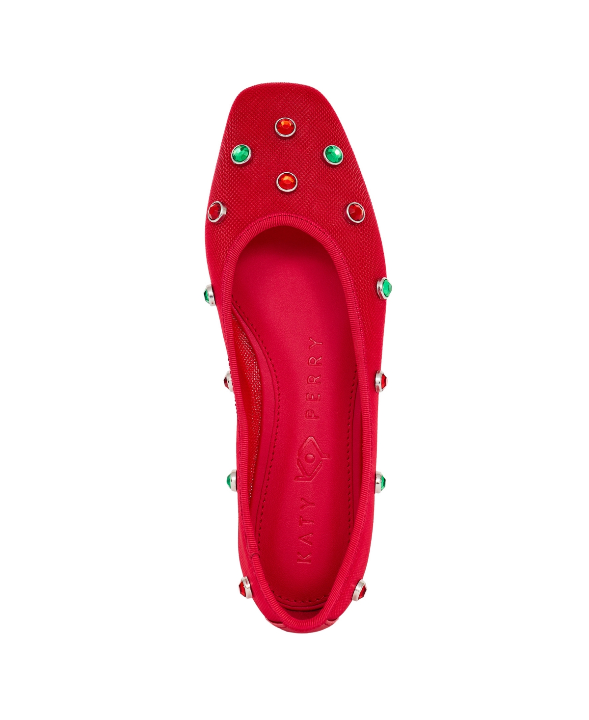 Shop Katy Perry Women's Evie High Crystal Ballet Flats In Holiday Green
