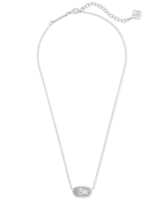 Mother-of-Pearl Pendant Necklace & Hoop Earrings Set