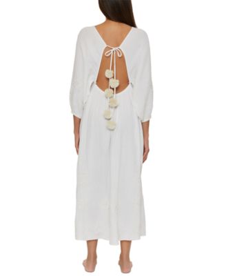 Women's Serene Cotton Gauze Back-Cutout Cover-Up Dress
