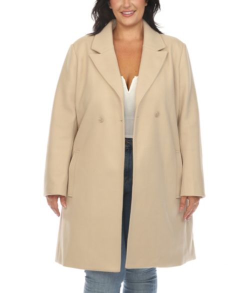 Женское пальто White Mark Plus Size Classic Walker, цвет: Бежевый