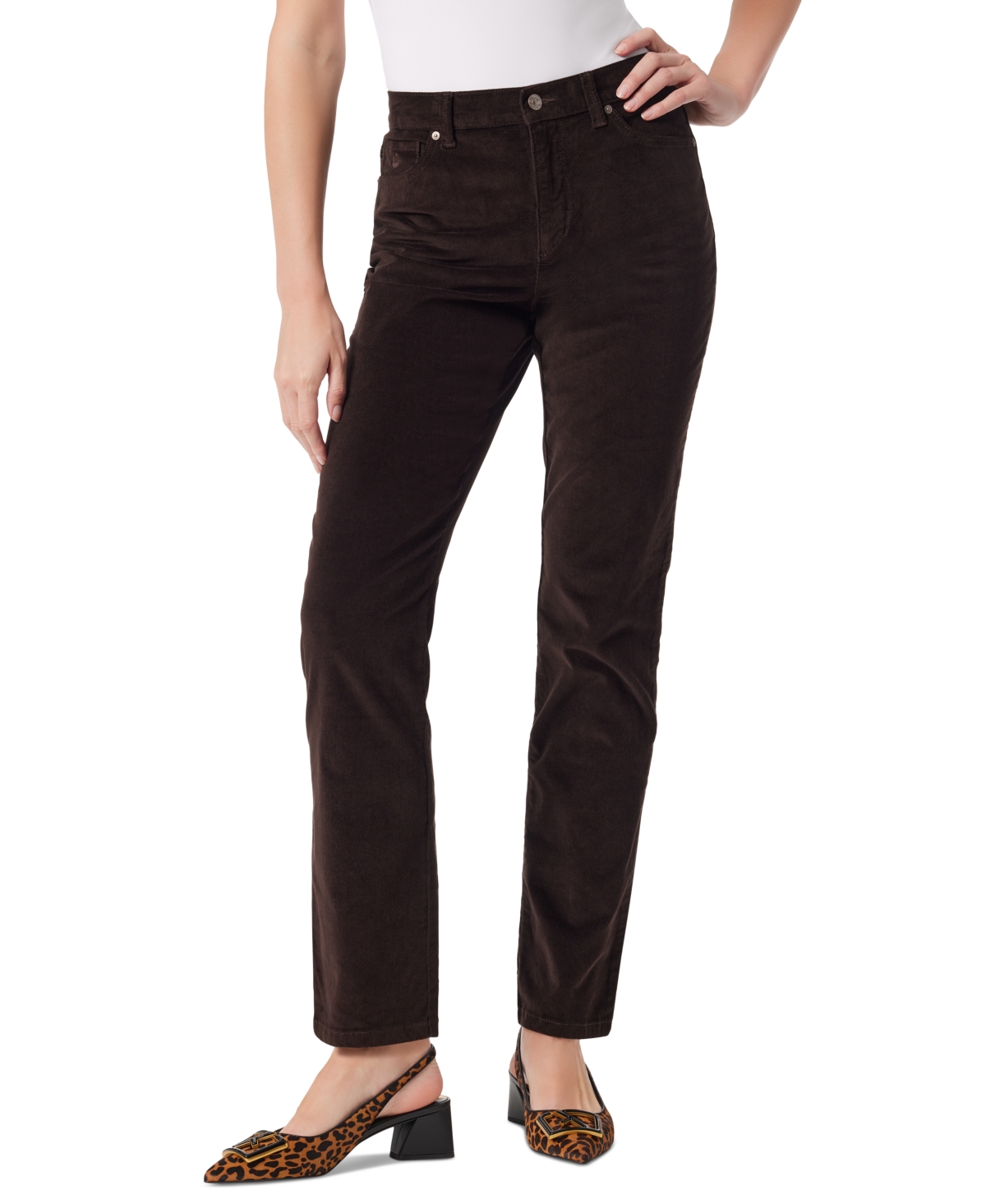 Women's Amanda High-Rise Straight-Leg Corduroy Pants - Coffee Rost