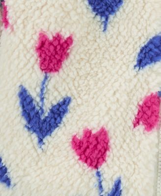 Baby Girls Faux-Sherpa Floral Little Jacket, Bodysuit & Denim Leggings, 3-Piece Set