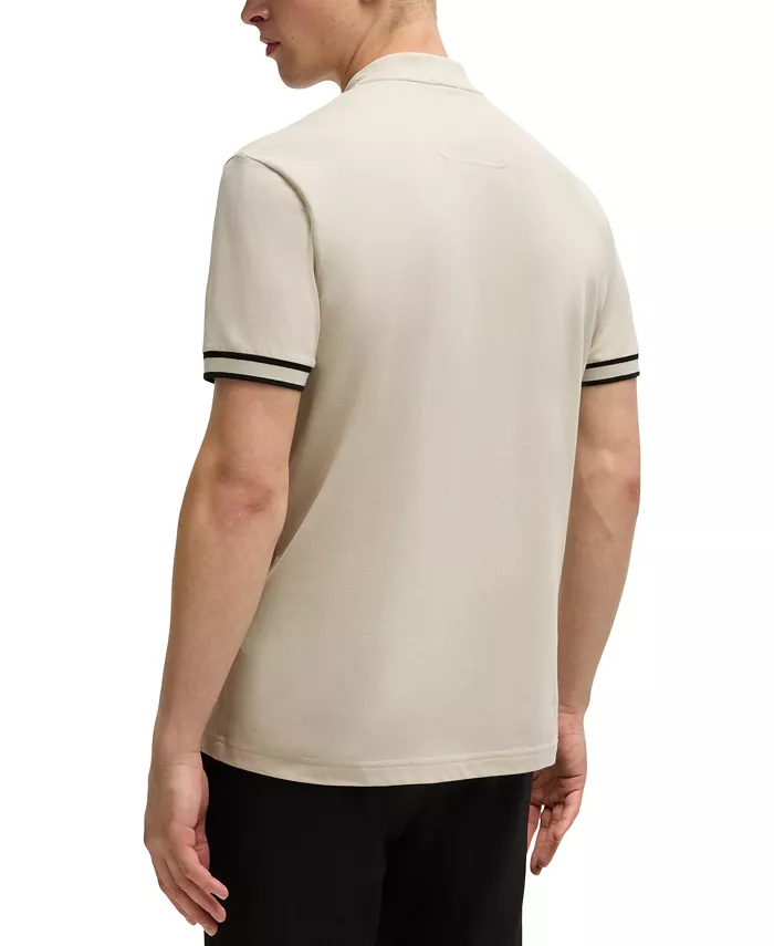 Men's Cotton-Pique Zip-Neck Polo - thumbnail 3