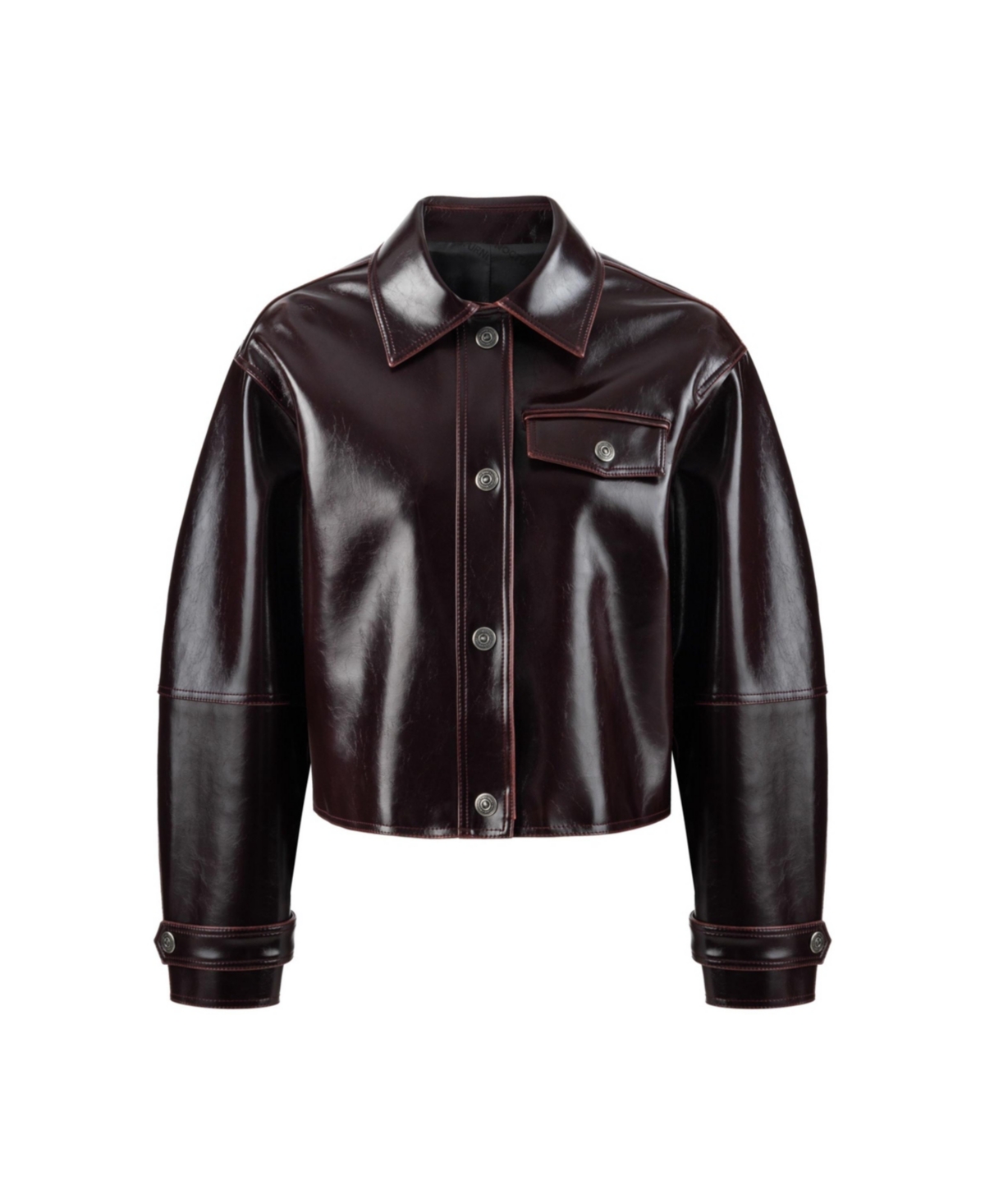 Nocturne Women's Faux Leather Cropped Jacket