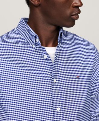 Men's Gingham Long Sleeve Button-Down Oxford Shirt