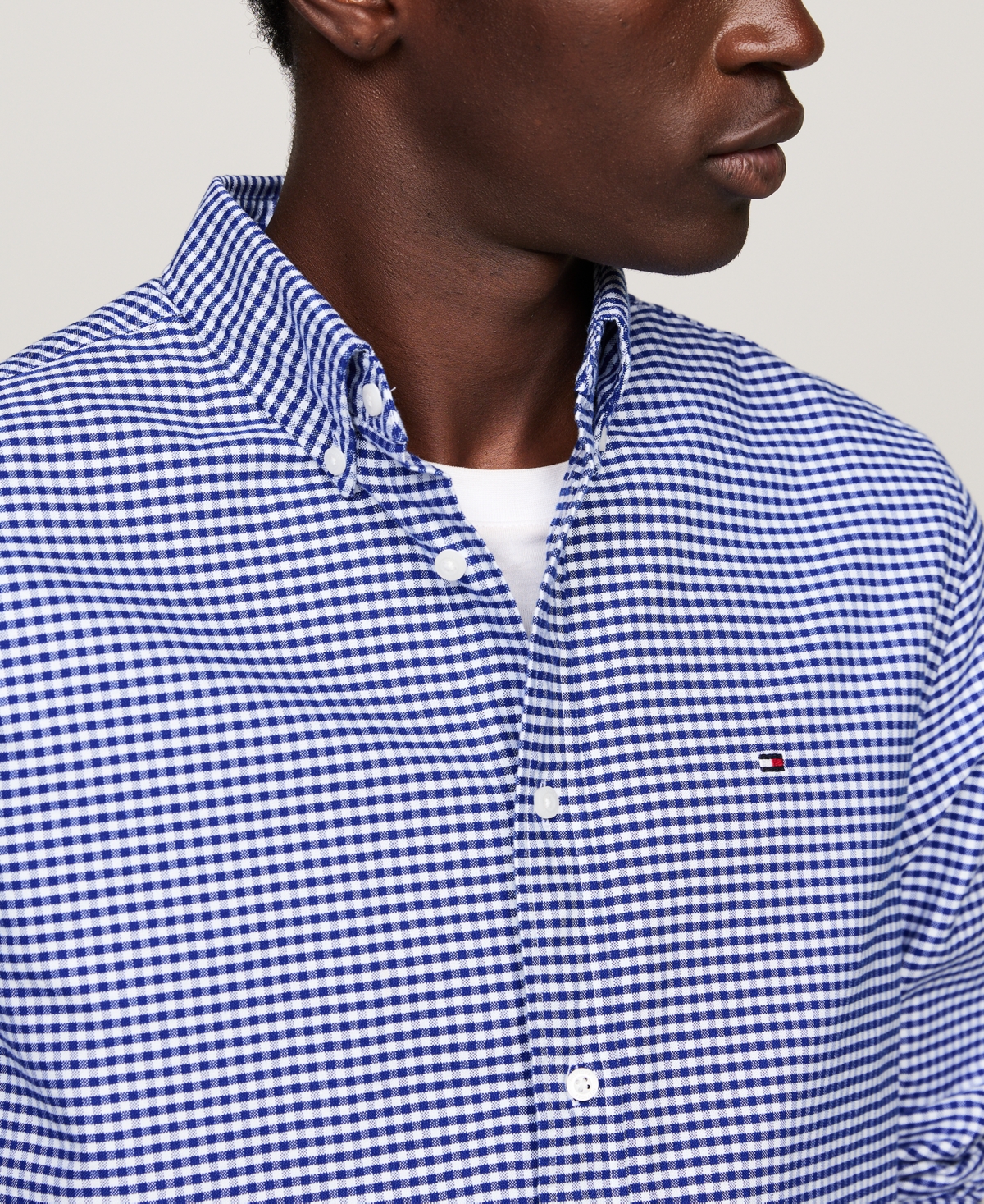 Tommy Hilfiger Gingham Check-pattern Shirt In Royal Blue,check