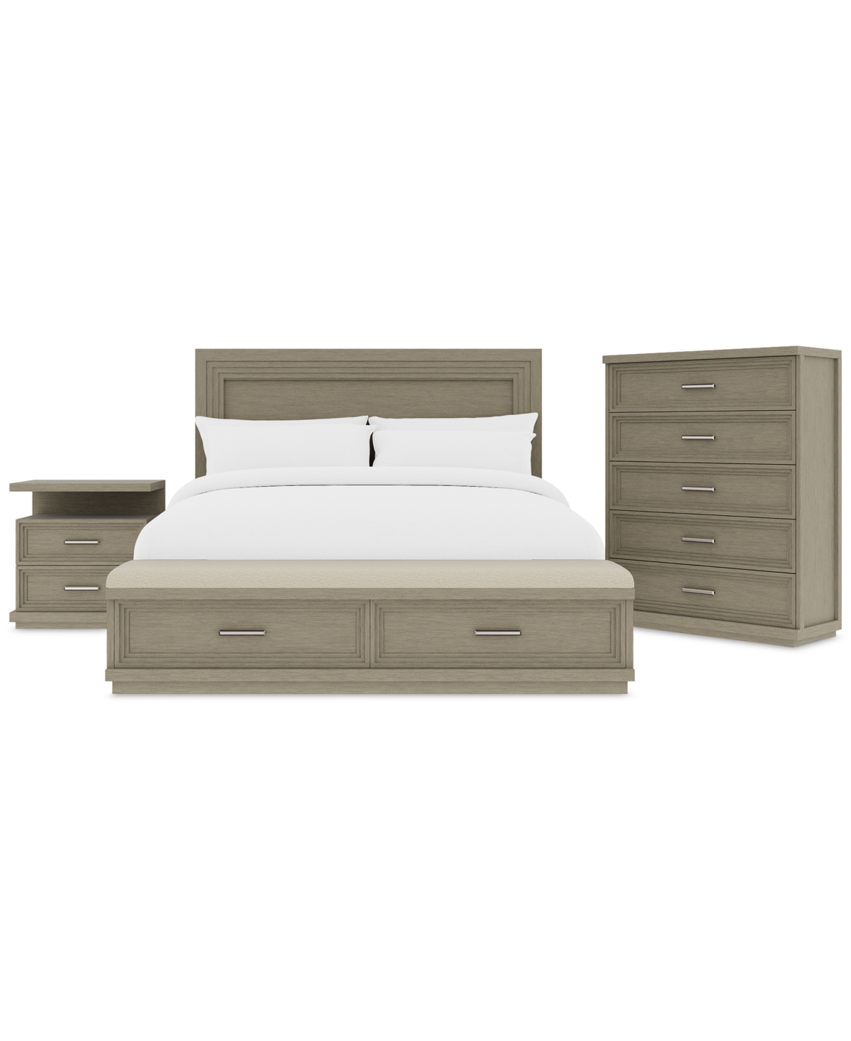 Macy's Cascade 3-pc. Bedroom Set (queen Storage Bed, Chest & Nightstand) In No Color