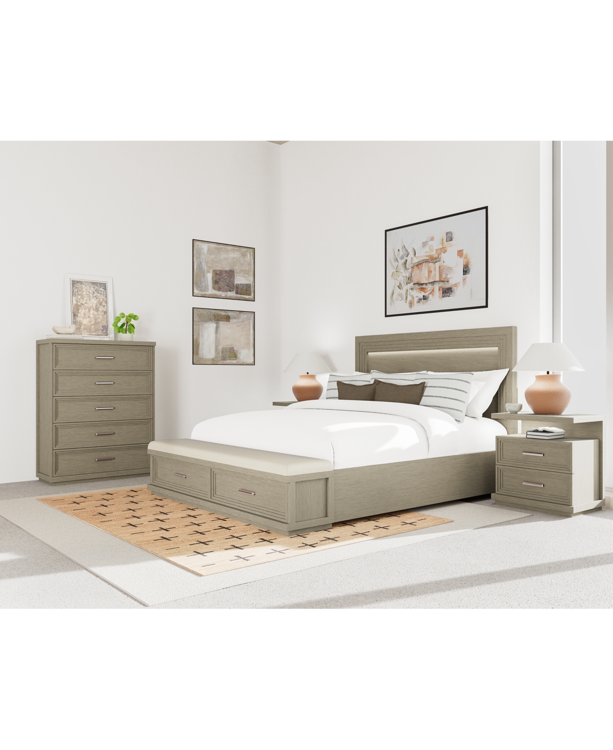 Macy's Cascade 3-pc. Bedroom Set (queen Storage Bed, Chest & Nightstand) In No Color