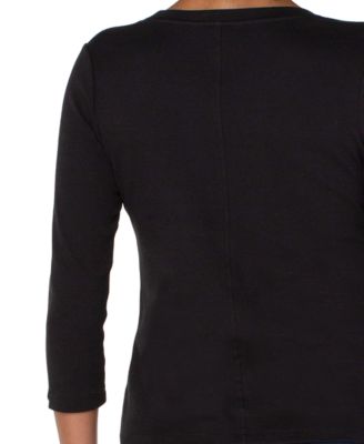 Women’s Scoop-Neck Cotton 3/4-Sleeve T-Shirt 