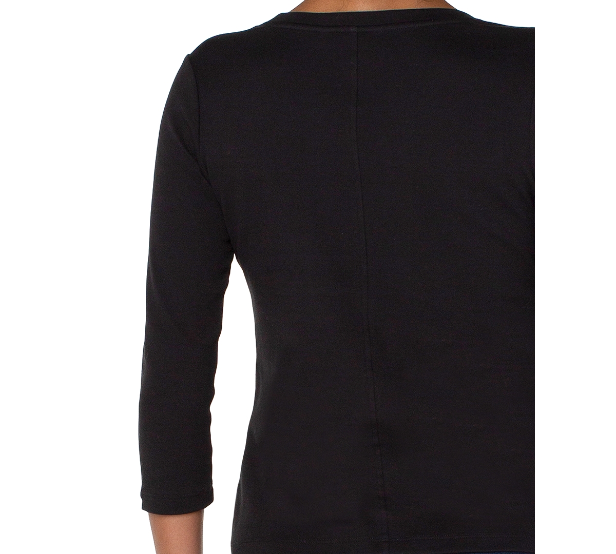 Liverpool Los Angeles Scoop Neck Cotton T-shirt In Black