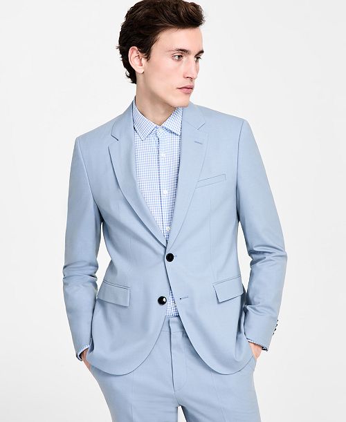 alfani HUGO by Hugo Boss Men's Modern-Fit Wool Blend Suit Jacket Men's Fashion & Accessories