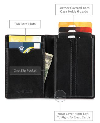 Men's Minimalist Leather Pop Up Card Holder Wallet