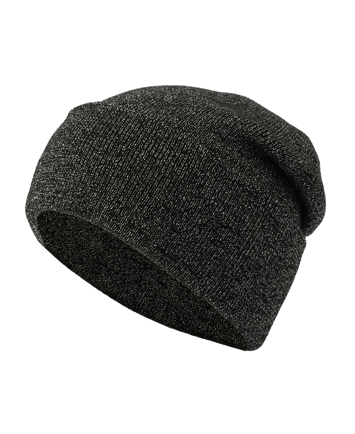 Women's Metallic Beanie Hat - Gunmetal