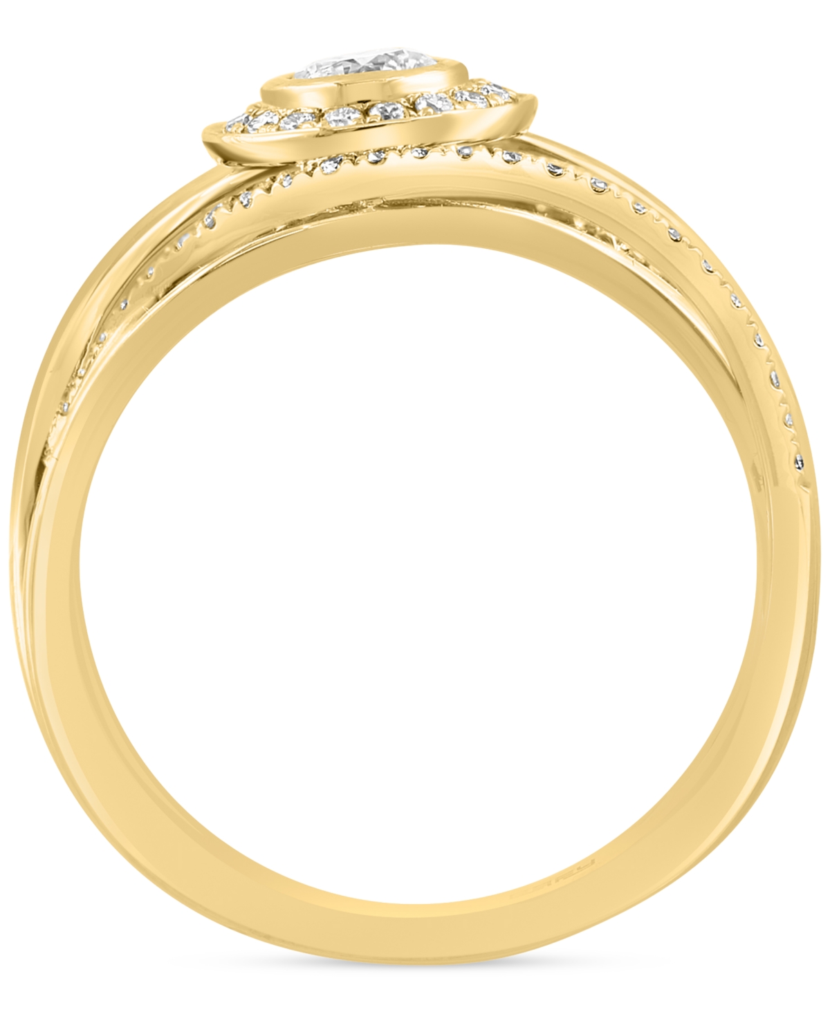EFFY COLLECTION EFFY DIAMOND HALO CROSSOVER STATEMENT RING (1/2 CT. T.W.) IN 14K GOLD 