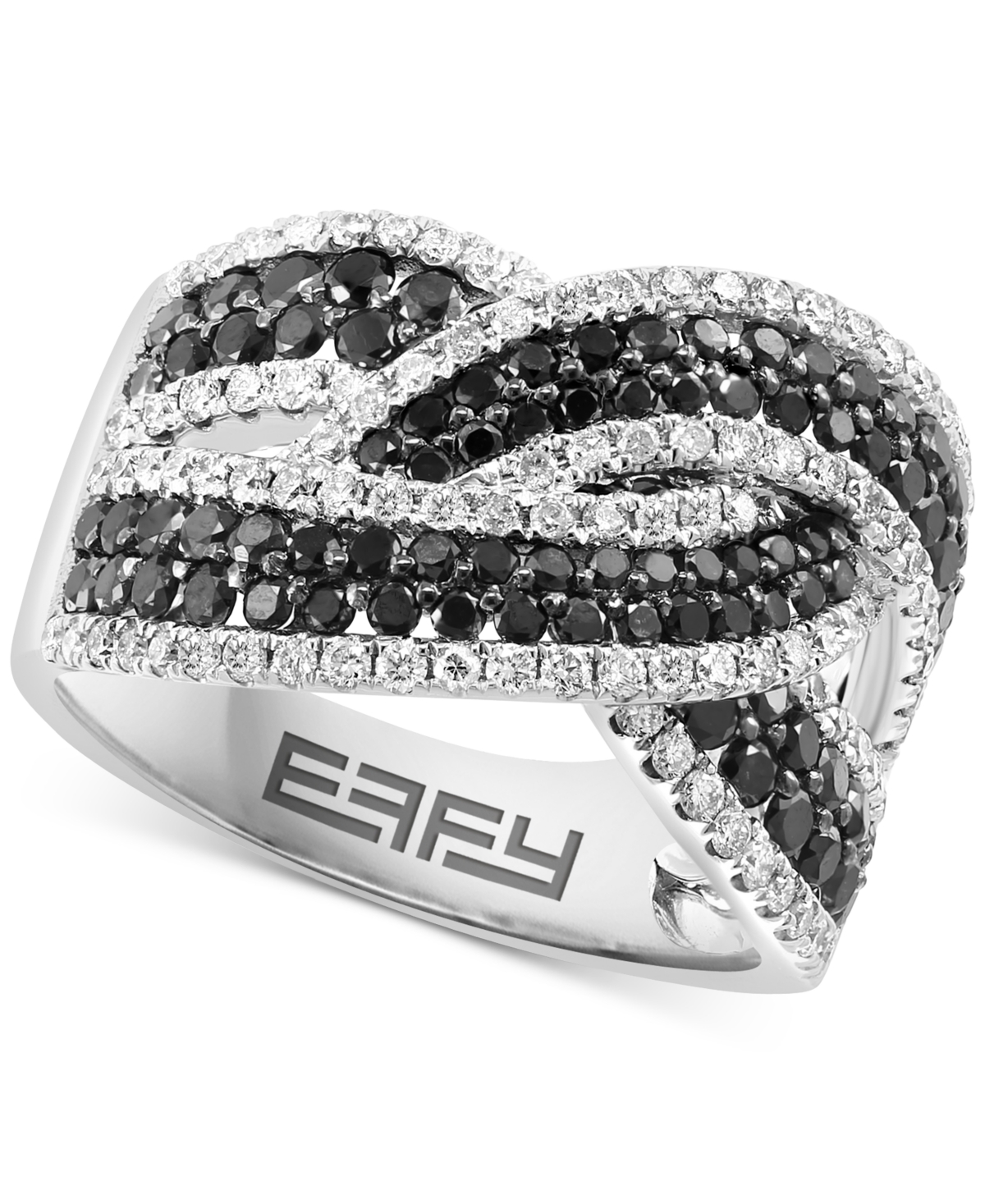 Effy Collection Effy Black & White Diamond Knot Ring (2-1/3 Ct. T.w.) In 14k White Gold In White Gold