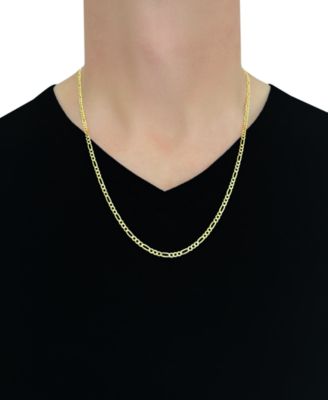24" Figaro Link Chain Necklace (3-1/5mm) in Solid 14k Gold
