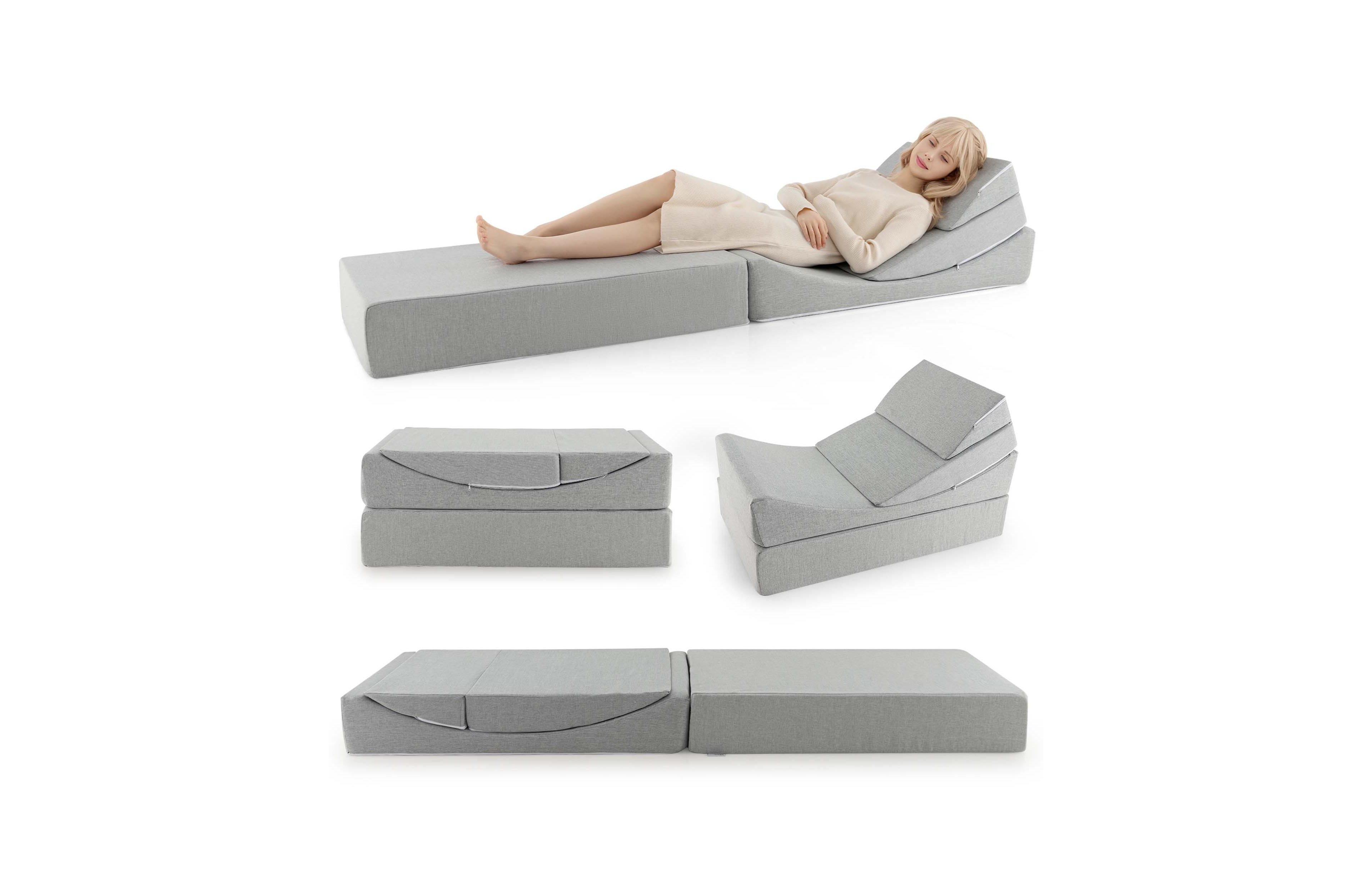 4-in-1 Convertible Folding Sofa Bed Floor Futon Sleeper Couch Chair Single