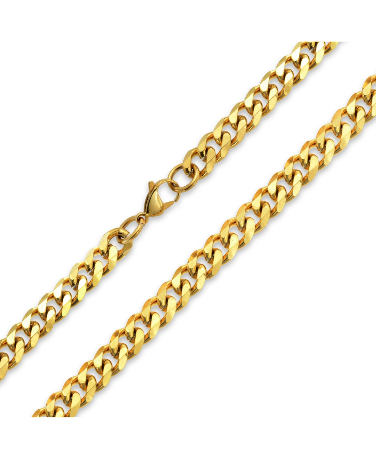 Heavy Duty Solid Curb Link Chain Necklace Stainless Steel 10MM - Gold-tone