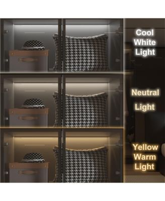 Glass Doors Wardrobe Armoires Aluminum Frame with LED Lights