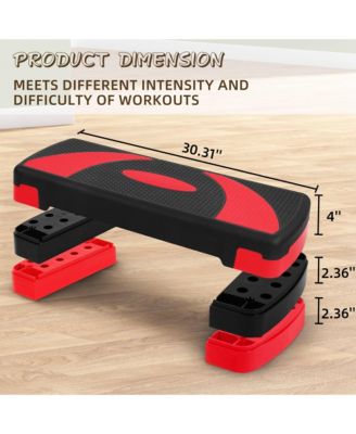 Adjustable Workout Aerobic Step Platform Trainer w/Raisers