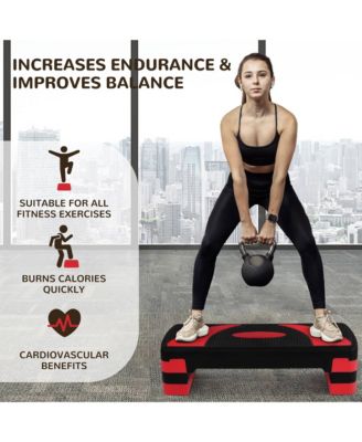 Adjustable Workout Aerobic Step Platform Trainer w/Raisers