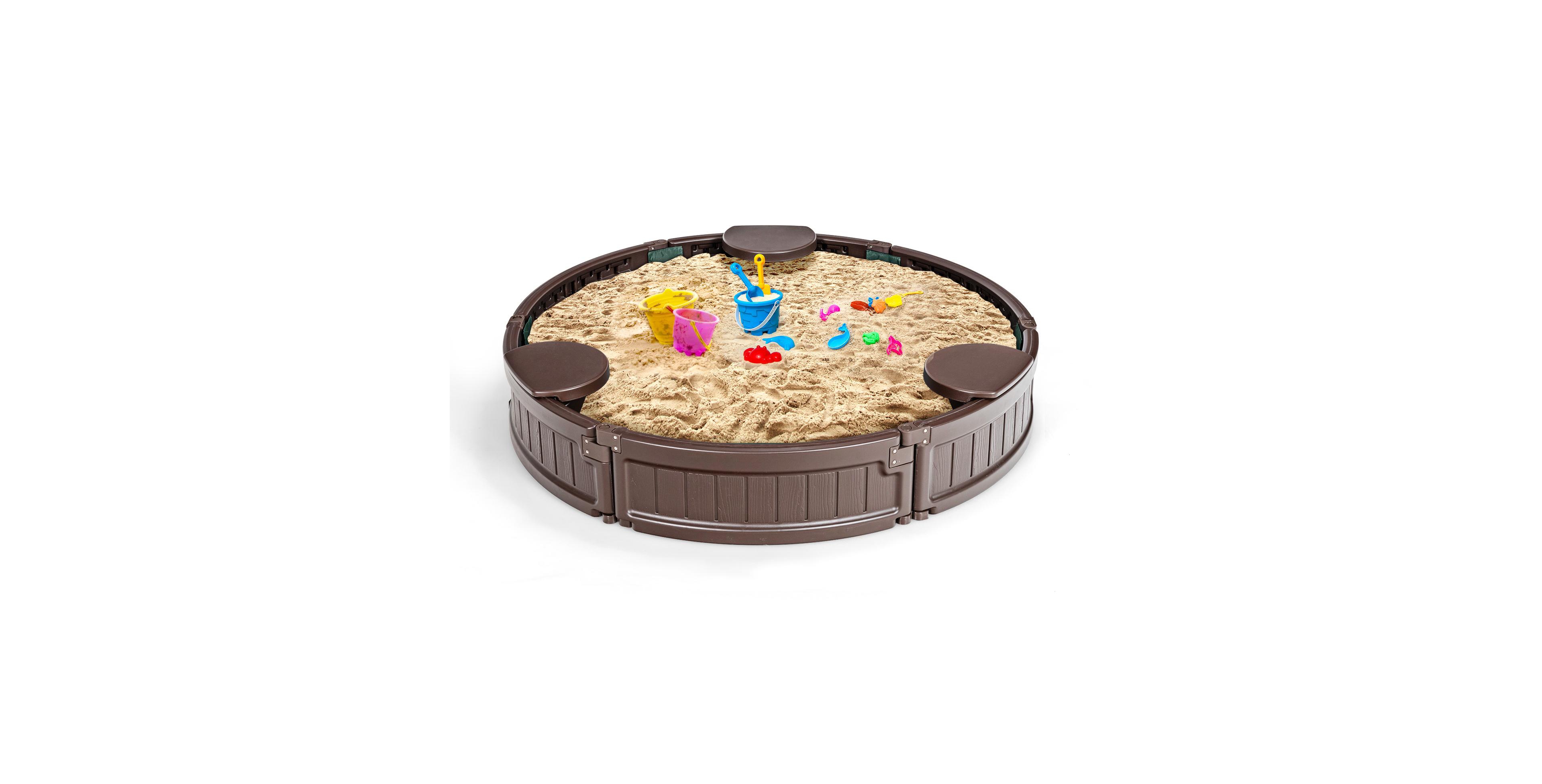 Sugift Sandbox with Built-in Corner Seat and Cover