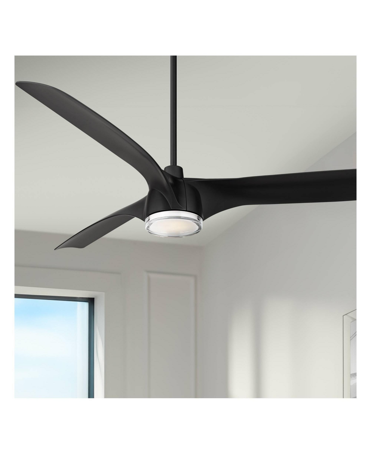Casa Vieja Artistry Modern Indoor Outdoor Ceiling Fan 3 Blade Led Light Remote Control MatteFinish Blades Bedroom Patio Living Room Damp Ra