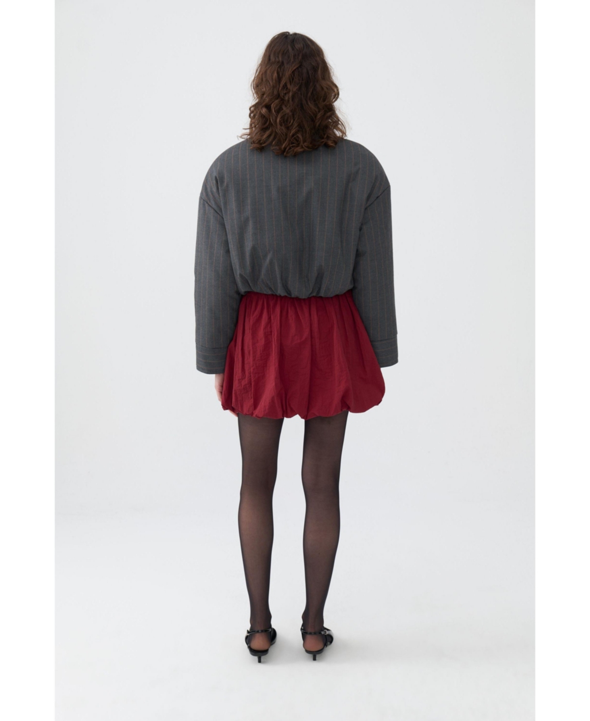 Nocturne Women's Striped Padded Shoulder Jacket