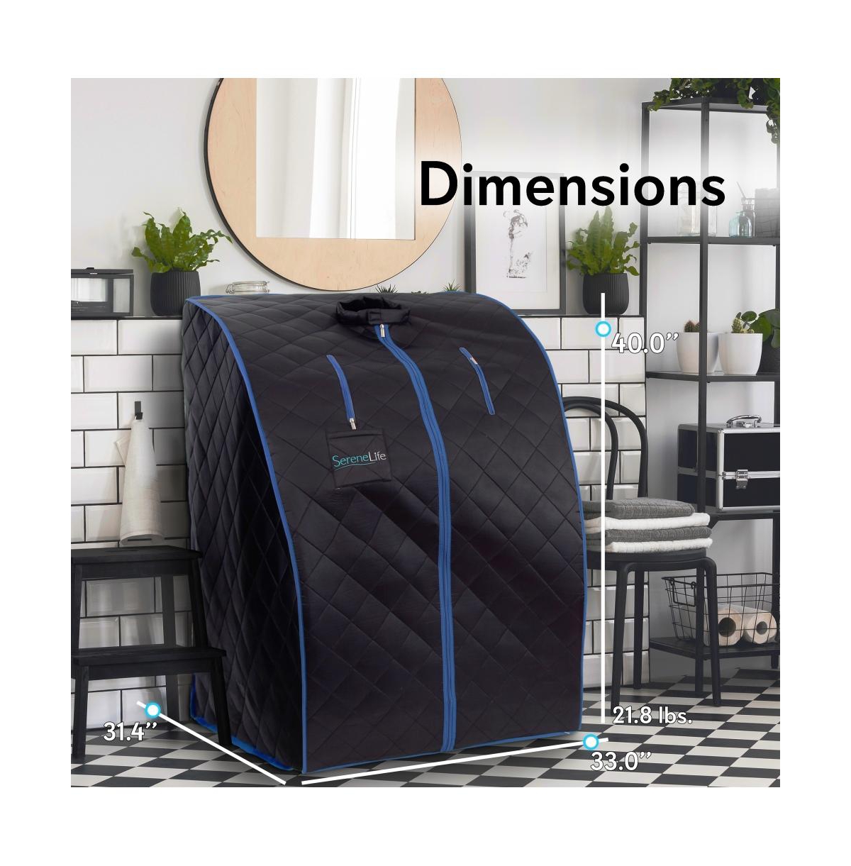 SereneLife Personal Detox Home Sauna With Foldable Chair and Heated Foot Pad