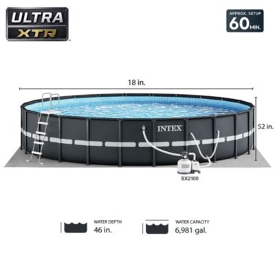 Ultra XTR 18' x 52" Above Ground Pool with Pump, Vacuum, & Maintenance Kit