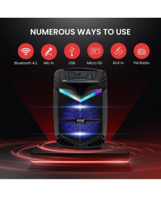 15” Bluetooth Portable PA Speaker With Rechargeable Battery, Party Lights & Microphone, 1200 Watt
