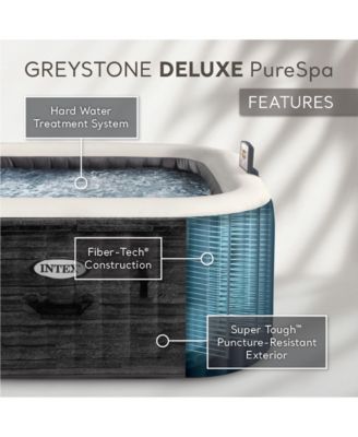 28449EP PureSpa Plus Greystone Inflatable Square Hot Tub Spa, 83 x 28"