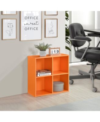 George 4-Cube Children's Bookcase, Kids Toy Storage Shelf Organizer for Playroom, Bedroom, Nursery School