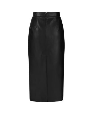 Women's High Waist Faux Leather Skirt
