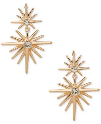 lonna & lilly - Gold-Tone Pav&eacute; Star Double Drop Earrings