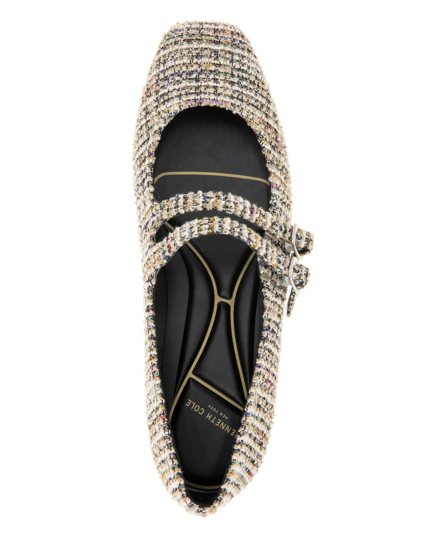 Женские балетки Kenneth Cole New York Jasmine Square Toe Ballet, цвет: Чёрный / Рыжевато-коричневый — фото 4