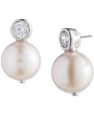 Ralph Lauren Sterling Silver Cubic Zirconia & Freshwater