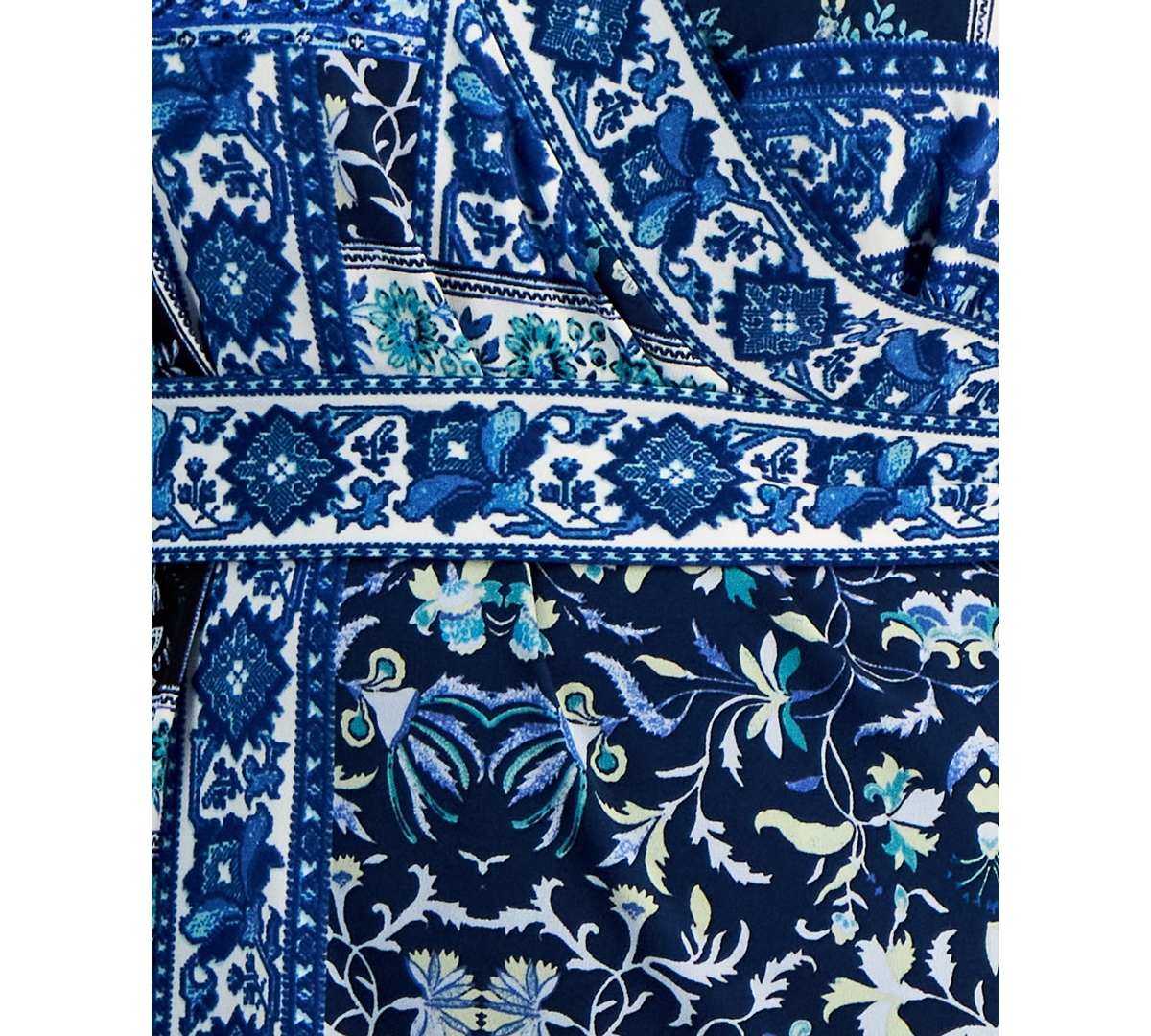 Jm Collection Petite Patchwork Faux Wrap Top, Created for Macy's