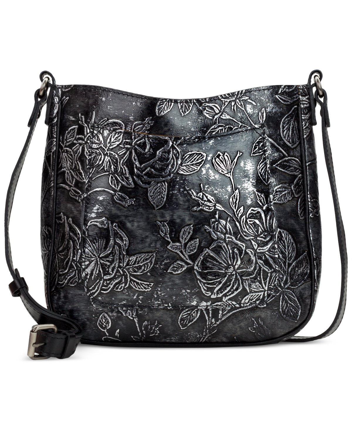 Patricia Nash Emeline Leather Crossbody Bag, Created For Macy's In Black