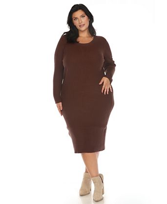sweater dresses plus Size Cable Knit Mini Dress EGRET / 1X Stretch dress Plus Size Ribbed Knit Belted